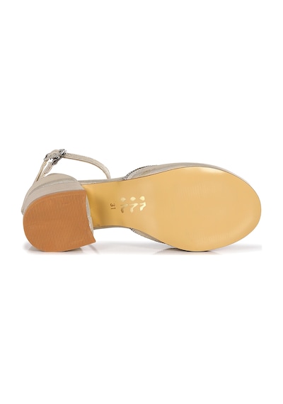 Kiko Kids Ressa Taşlı Kız Çocuk 5 Cm Topuklu Sandalet Abiye Ayakkabı Altın Altın