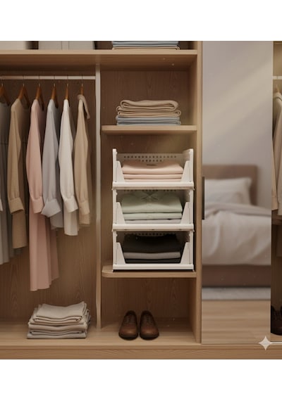 Decorev Organizer 3 Katlı Kayar Raf Beyaz