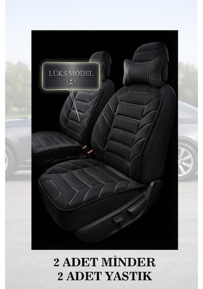 Nissan Qashqai 2024 Uyumlu Lüks Premium Siyah Renk 2 Adet Minder Ve Yastık
