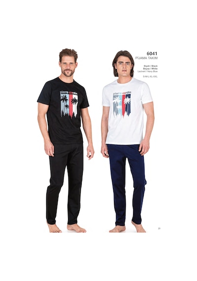 Pierre Cardin Penye Erkek Pijama Takım - 6041 Siyah
