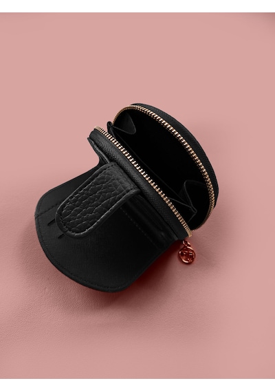 Westbag Kadın Büzgülü Dokulu Çanta Ve Mıknatıslı Cüzdan Seti Hediyelik Anneler Günü İkili Set Siyah