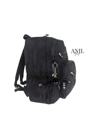 Anılbags Krinkıl Siyah Kumaş Suya Dayanıklı Klinkır Sırt Çantası/laptop Siyah
