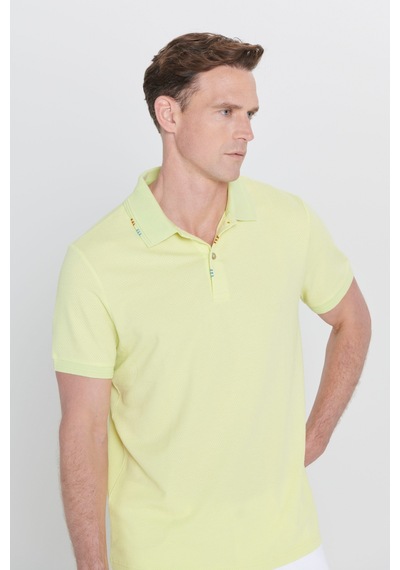 Ac&co Erkek Fıstık Yesıl Slim Fit Dar Kesim Polo Yaka Baskılı Pamuklu Tişört Ac&co Erkek Fıstık Yesıl Slim Fit Dar Kesim Polo Yaka Baskılı Pamuklu Tişört