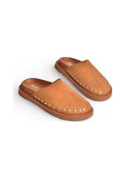 Fox Shoes Y918132902 Taba Süet Önü Kapalı Sabo Terlik