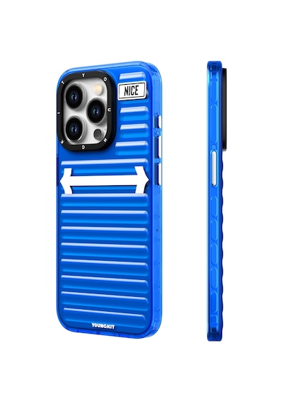 Apple Uyumlu iPhone 15 Pro Max Kılıf Youngkit Luggage Firefly Serisi Kapak Mavi