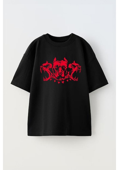 Thewert Unisex Cehennemden Asla Kacma Tasarım Baskılı Pamuk Sıyah Oversize T-shirt Siyah Thewert Unisex Cehennemden Asla Kacma Tasarım Baskılı Pamuk Sıyah Oversize T-shirt Siyah