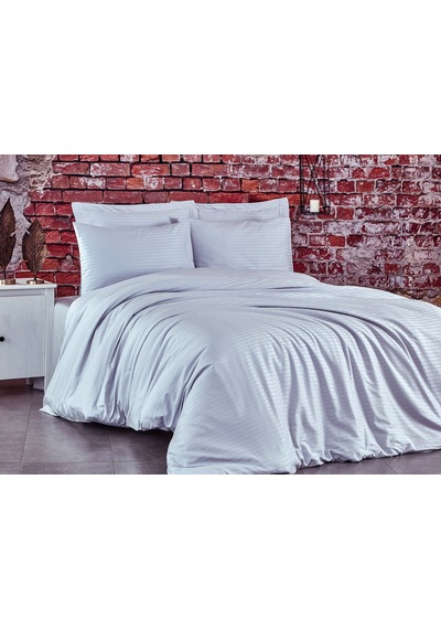 Komfort Home Tek Kişilik Çizgili Pamuk Saten Nevresim Takımı (435498043)