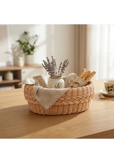 Handanrattan Ahşap Tabanlı El Örgüsü Rattan Düzenleyici Sepet - Oval Dekoratif Organizer Acı Kahve - Hasır Kahve Handanrattan Ahşap Tabanlı El Örgüsü Rattan Düzenleyici Sepet - Oval Dekoratif Organizer Acı Kahve - Hasır Kahve