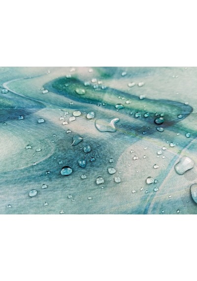 Banyo Duş Perdesi Mermer Desen Yeşil Dijital Baskılı Banyo Perdesi, Tek Kanat C Halkalı-180x200 Cm Yeşil