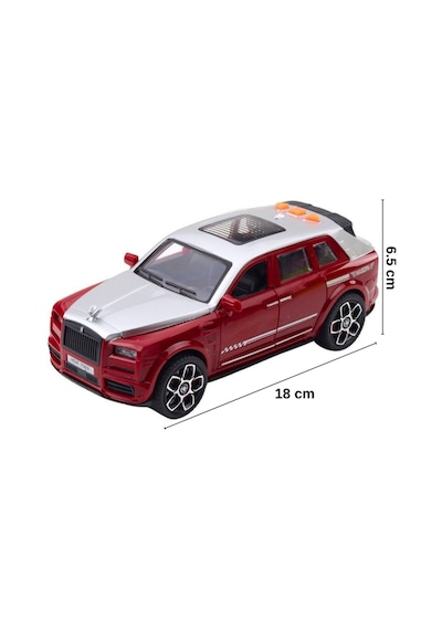 Rolls Royce Tarzı Lüks Makam Aracı Kırmızı - Sesli Işıklı Kapıları Açılan Sürtmeli Oyuncak Araba Çok Renkli