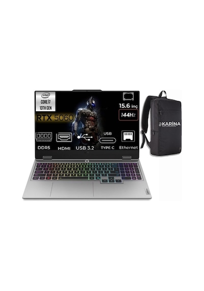 Lenovo LOQ 15IRX10 83JE00ETTR-K21 64 GB 4 TB RTX5060 15.6" Free Dos Dizüstü Bilgisayar