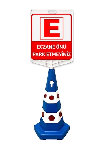 Eczane Önü Park Yapılmaz Çift Taraf Baskı + Kedi Gözlü Ağırlıklı Trafik Koni Trafik Dubası