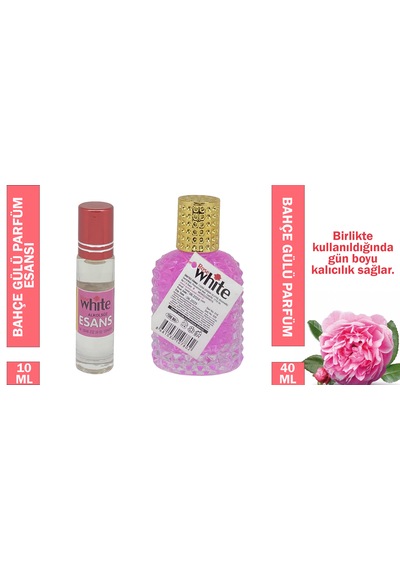 Rose White 10 Ml. Bahçe Gülü Parfüm Esansı - 40 Ml. Bahçe Gülü Parfüm Gül