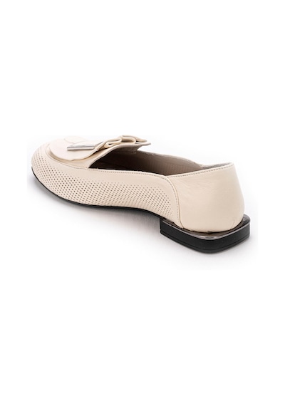 Kadın Hakiki Deri Günlük Klasik Loafer - Babet Ayakkabı Bej