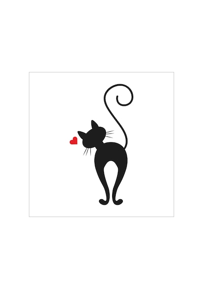 Kalpli Kedi Folyo Sticker Derstv736 100cm Uzunluk Siyah