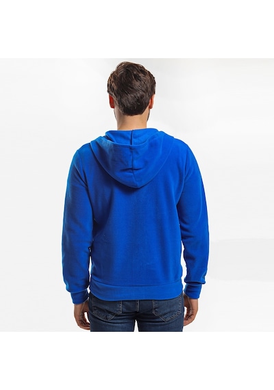 Slazenger SAMSON IN Erkek Fermuarlı Kapüşonlu Cepli Saks Mavi Polar