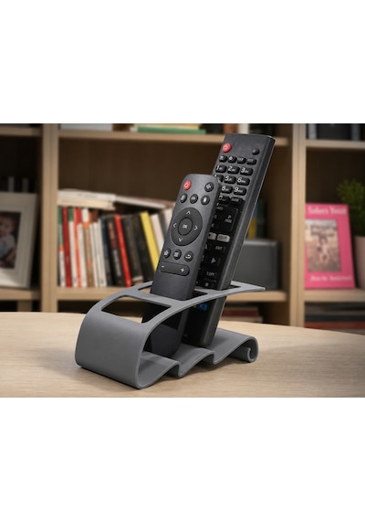 3d Baskı Tv Kumandası Ve Masaüstü Organizer - Uzaktan Kumanda Düzenleyici Stand-gri Çok Renkli