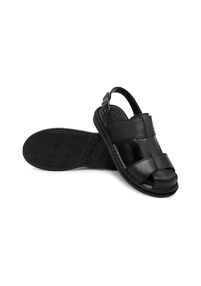Ducavelli Messina Hakiki Deri Erkek Sandaleti - Hakiki Deri Sandalet - Ortopedik Taban Sandalet - Hafif Deri Sandalet