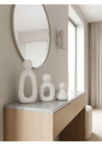 Kaveld Aura Family Minimalist Dekoratif Heykel 3'lü Set El Yapımı Modern Biblo Mermer Tozu & Çimento Kompozit Premium Salon Ve Ofis Dekoru Beyaz Kaveld Aura Family Minimalist Dekoratif Heykel 3'lü Set El Yapımı Modern Biblo Mermer Tozu & Çimento Kompozit Premium Salon Ve Ofis Dekoru Beyaz