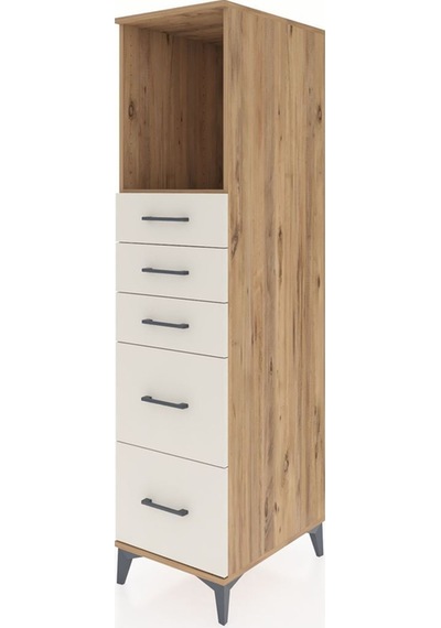 Kronos Dolap Tek Raflı 5 Çekmeceli 44x59x182 Çam-aytaşı Atlas Çam