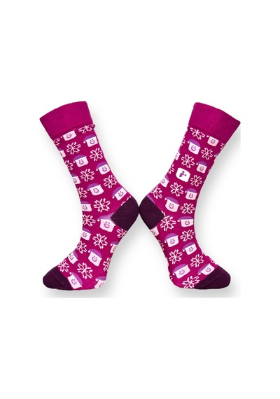 Me-vo Tekli Pembe Renkli Erkek - Kadın Unisex Esnek Nem Alabilen Pamuklu Küp Desenli Soket Çorap Pembe