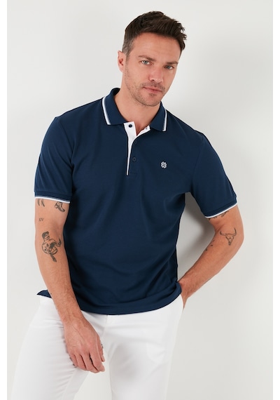 Buratti % 100 Pamuk Düğmeli Regular Fit Erkek Polo Yaka T Shirt 5902118 Indigo