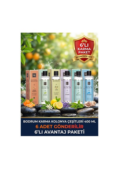 Deluxe Favoriler 6'lı Kolonya Seti 400 Ml Dökmeli Kapak 80 Set