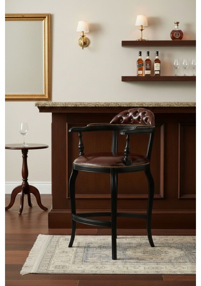 Majesta Classic Ahşap Bar Sandalyesi Siyah