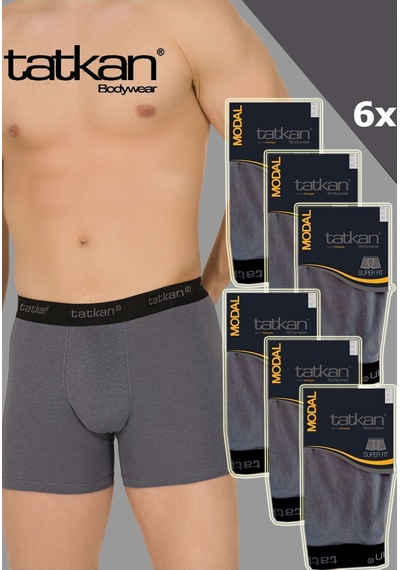 Mataş Tatkan - 6'lı - Penye Modal Erkek Boxershort Gri