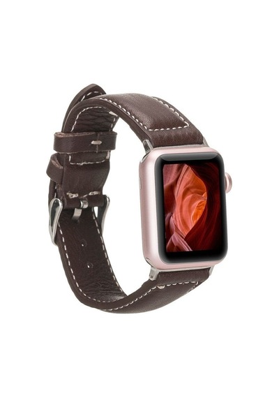 Apple Watch Uyumlu Deri Kordon 42-44-45mm Nm4-as4 Kahve Diğer