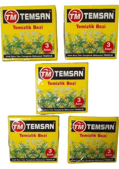 Temsan Temizlik Bezi 3 Adet Sarı