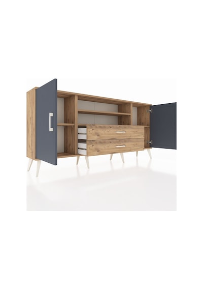 Arges Konsol 4 Raflı 2 Çekmeceli 2 Kapaklı 176x30x83 Çam-antrasit/çam Antrasit/çam Arges Konsol 4 Raflı 2 Çekmeceli 2 Kapaklı 176x30x83 Çam-antrasit/çam Antrasit/çam