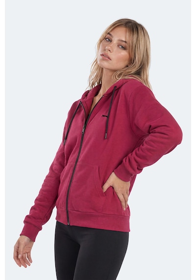 Slazenger Flores Kadın Kapüşonlu Fuşya Sweatshırt