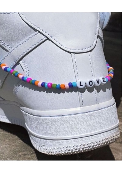 Herfie Yeni Trend Ayakkabı Süsü Love Renkli Boncuklu 26cm Çok Renkli