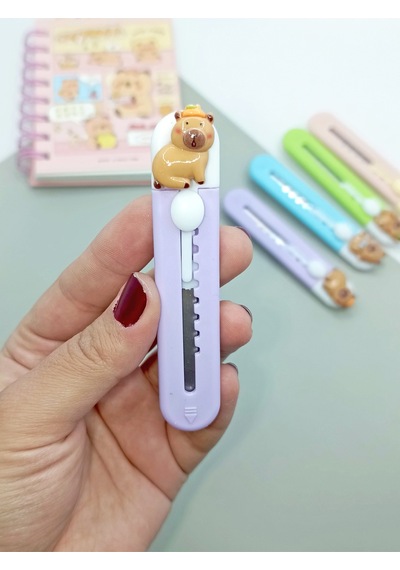 Mini Şekilli Falçata Maket Bıçağı - Capybara Mor