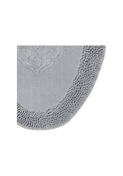 Tiffany Oval 2'li Pamuklu Klozet Takımı Gri Banyo Paspas Seti 60 x 100 / 50 x 60 CM Gri