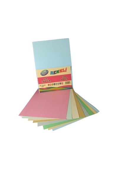 Bigibu Lüx Hamurundan Boyalı Renkli 50'li Fotokopi Kağıdı/fon Kartonu/baskı Kağıdı 160 Gr. 50 Adet 129914531001