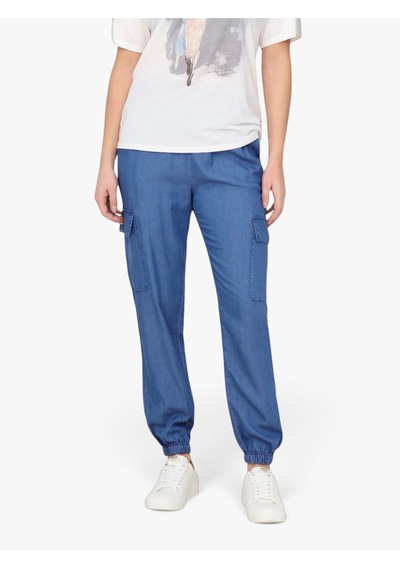 Only Onlcharıs Lıfe Hw Pb Cargo Pant Cc Wvn Kadın Mavi Pantolon - 15338316