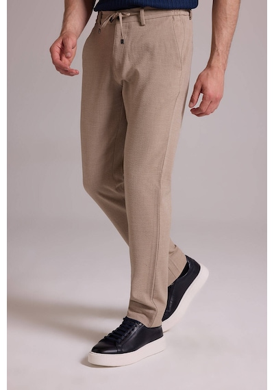 Erkek Bej Slim Fit Yazlık Yan Cepli Jogger Pantolon