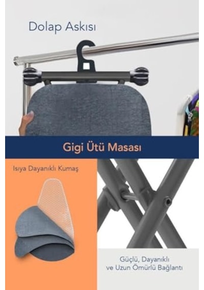 Doğrular Perilla Gigi Dolap İçi Asma Aparatlı Ütü Masası Antrasit Ubs15024 Diğer