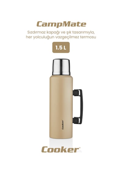 Cooker Campmate 1.5 Litre Paslanmaz Çelik Termos Ckr2085 Bej