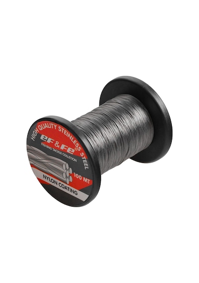 Effe Hg2501 Çelik Tel Makara 100m 15lbs 6.8kg Nylon Coating Stainless Steel