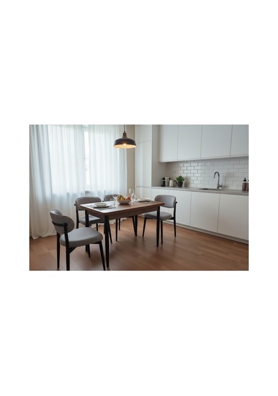 Efe Mobilya T- 6003 Kemençe 70x120 Mdf Polo Açık Gri 4 Kişilik Yemek Masası Takımı Efe Mobilya T- 6003 Kemençe 70x120 Mdf Polo Açık Gri 4 Kişilik Yemek Masası Takımı