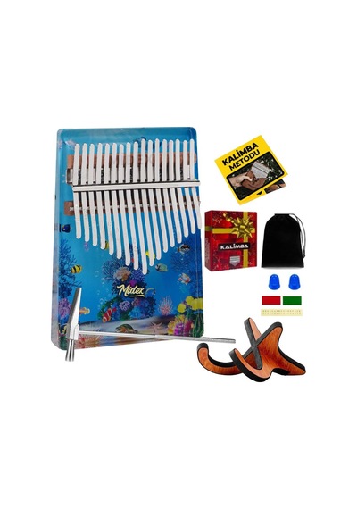 Midex Klx-640-pak Okyanus Cam Kalimba 17 Tuşlu Full Set