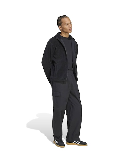 Black Adidas Erkek Günlük Yaşam Polar Sweatshirt Essentials Jkt Jv7676 Siyah