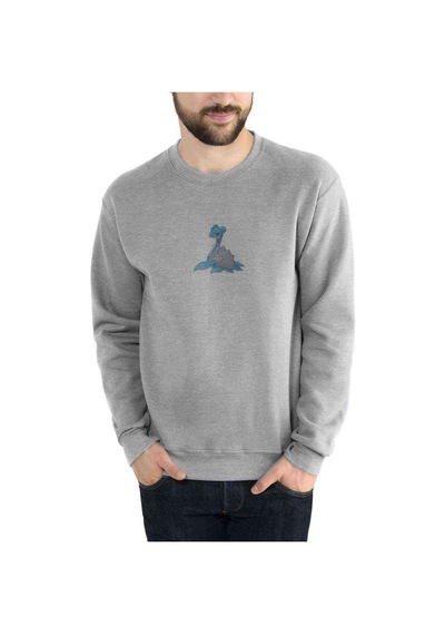 Pokemon Lapras Baskılı Gri Erkek Örme Sweatshirt