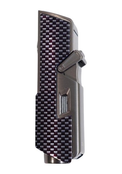 Cohiba Tek Torch Pürmüz Delici İğneli Karbon Desenli Metal Puro Çakmağı - Tr9595