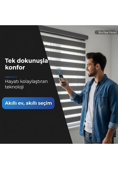 Rovline Akıllı Perde Motoru Rv200 Stor Perde Zincire Montaj