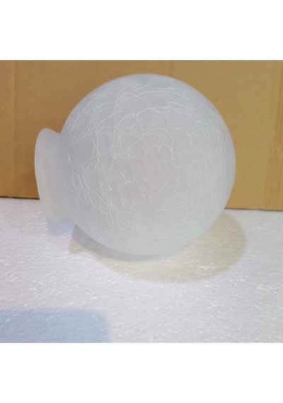 Osmanlı Avize Camı Mat Beyaz Çatlak Desenli Ağız Çapı 7,5-8 Cm Mat Beyaz