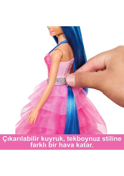 Hrr16 Barbie Mavi Saçlı Prenses Bebek Standart
